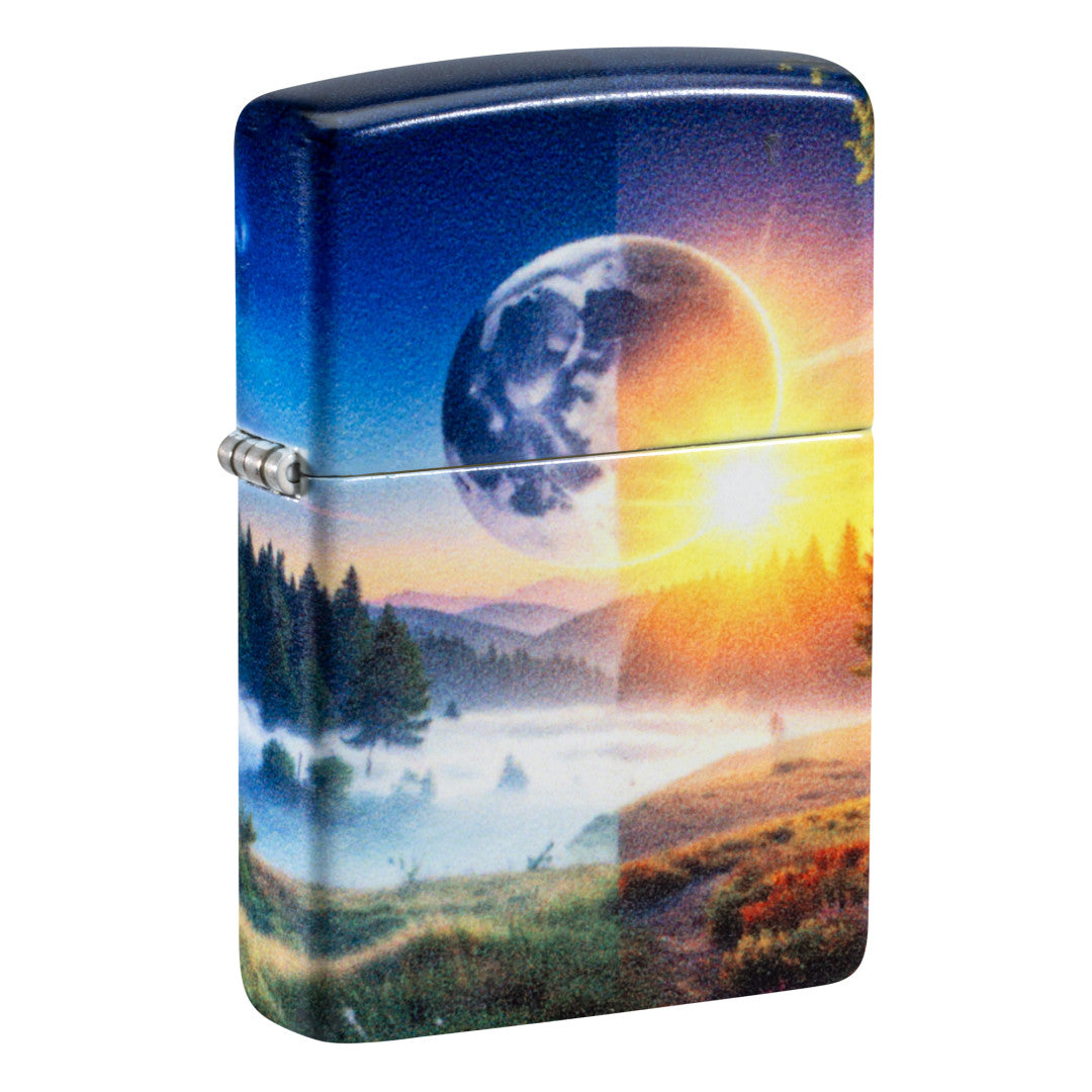 Front view of SMS Exclusive: Under Two Skies Design at 3/4 angle