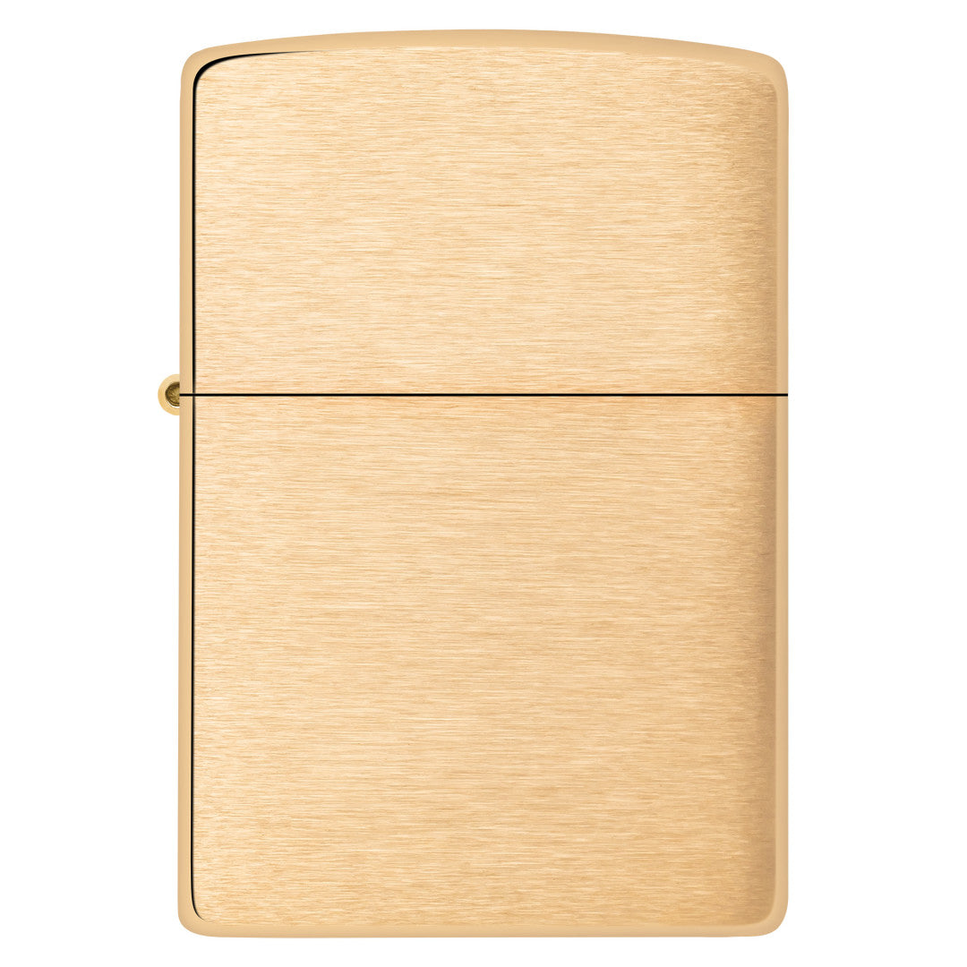 Front view of Classic Brushed Brass Windproof Lighter.