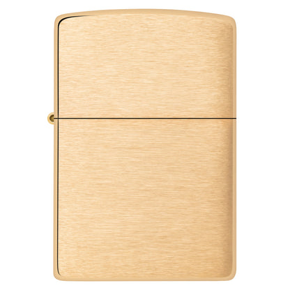 Front view of Classic Brushed Brass Windproof Lighter.