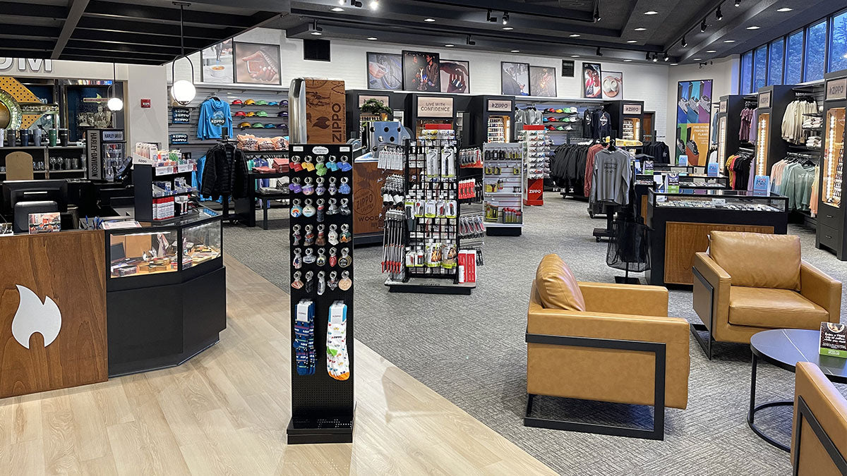 Interior view of the Zippo/Case Museum store.