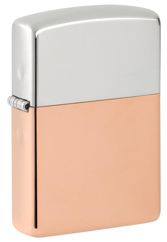 Zippo Bimetal Case Lighter - Sterling Silver Lid Windproof Lighter 