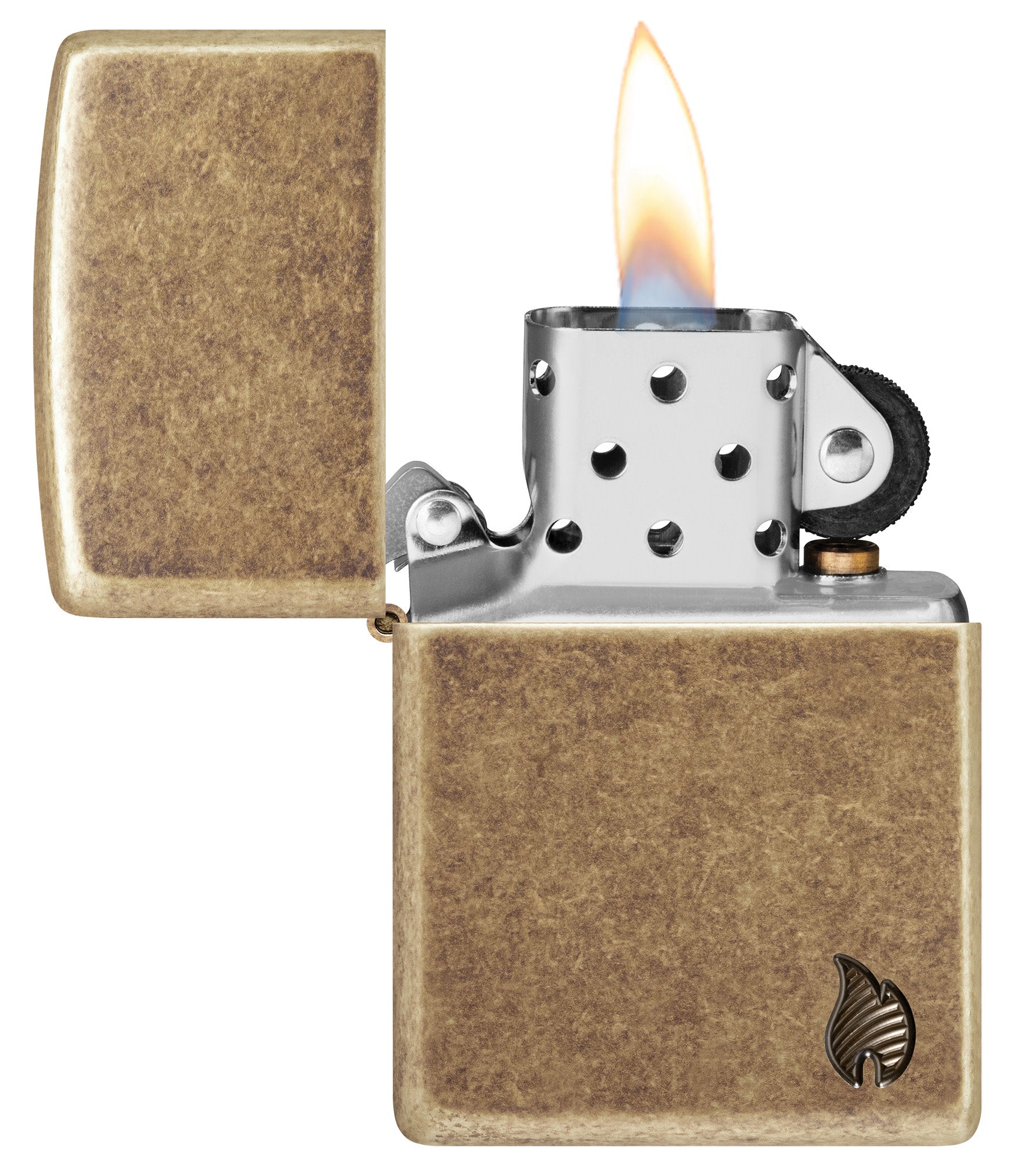 Engraved store Antique Brass Official Zippo Windproof Lighter