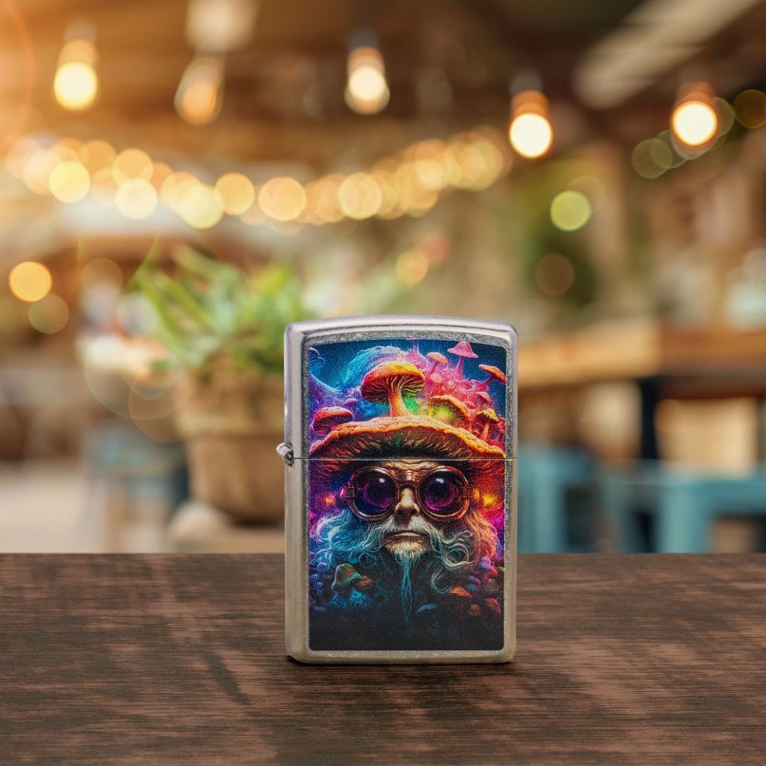 Zippo Mushroom Man Design Street Chrome Windproof Lighter – Zippo USA