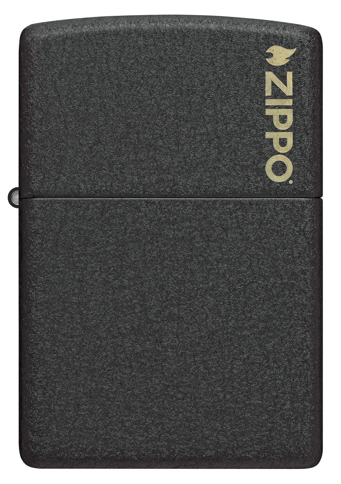 Front view of Zippo Classic Black Crackle® Zippo Logo Windproof Lighter.