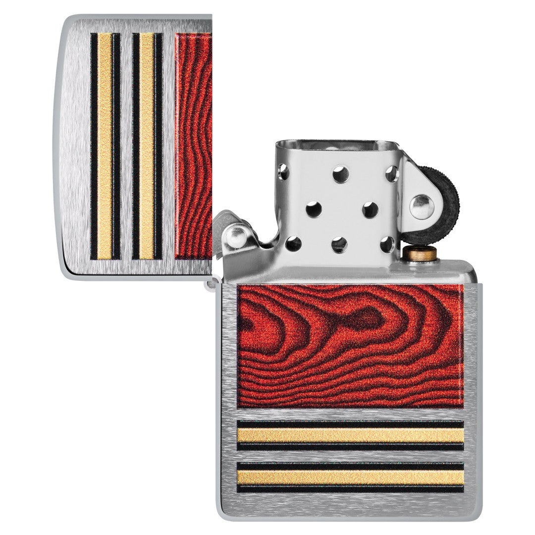 Zippo Woodgrain Design Brushed Chrome Windproof Lighter – Zippo USA