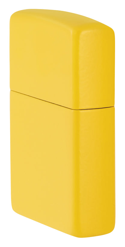 Angled shot of Zippo Classic Sunflower Windproof Lighter showing the front and right side of the lighter.