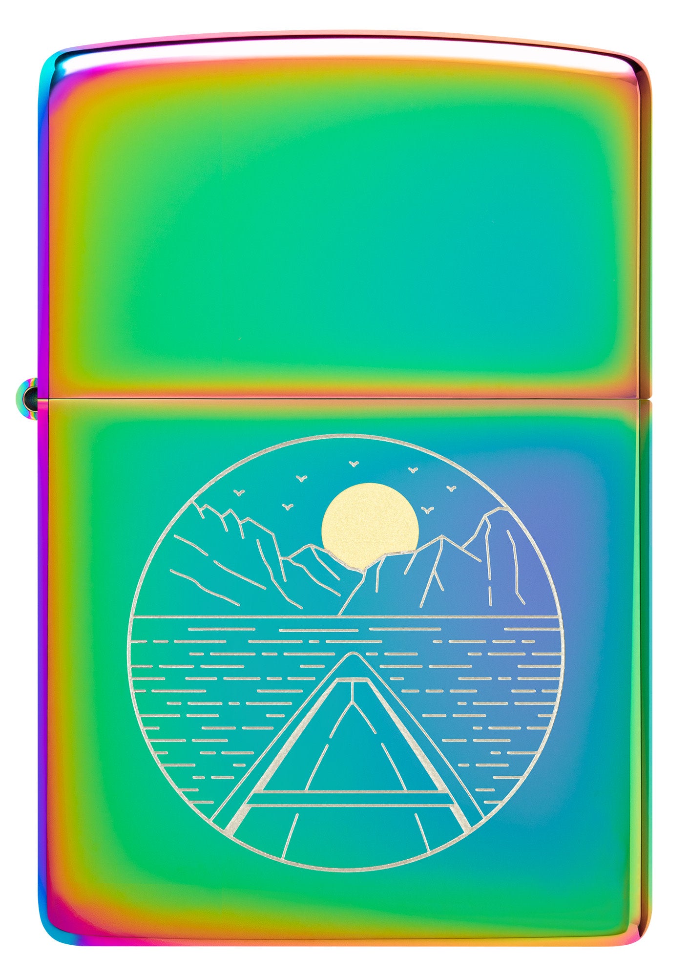 Front view of Zippo Moon Canoe Design Multi Color Windproof Lighter.