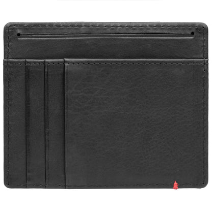 Black Leather Wallet With Zippo 1932 Metal Plate design minimalist back empty