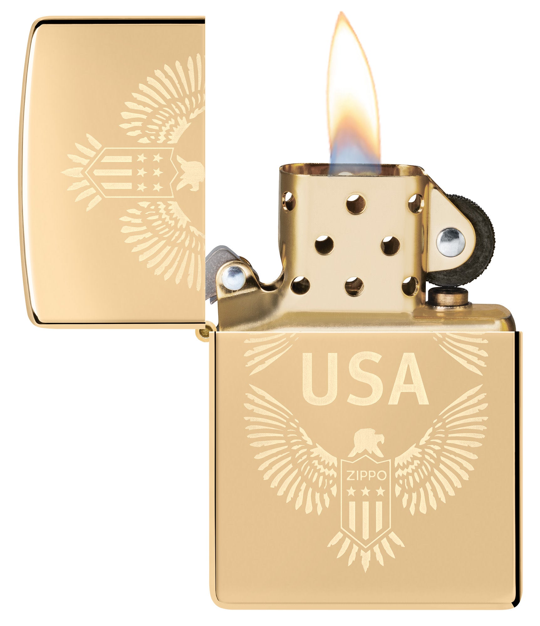 Zippo USA High Polish Brass Windproof Lighter