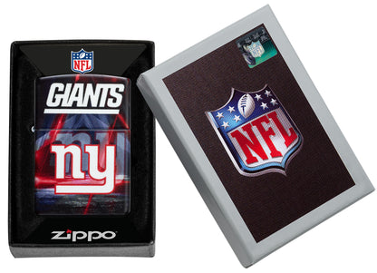 Zippo NFL New York Giants 540 Matte Windproof Lighter in its packaging.