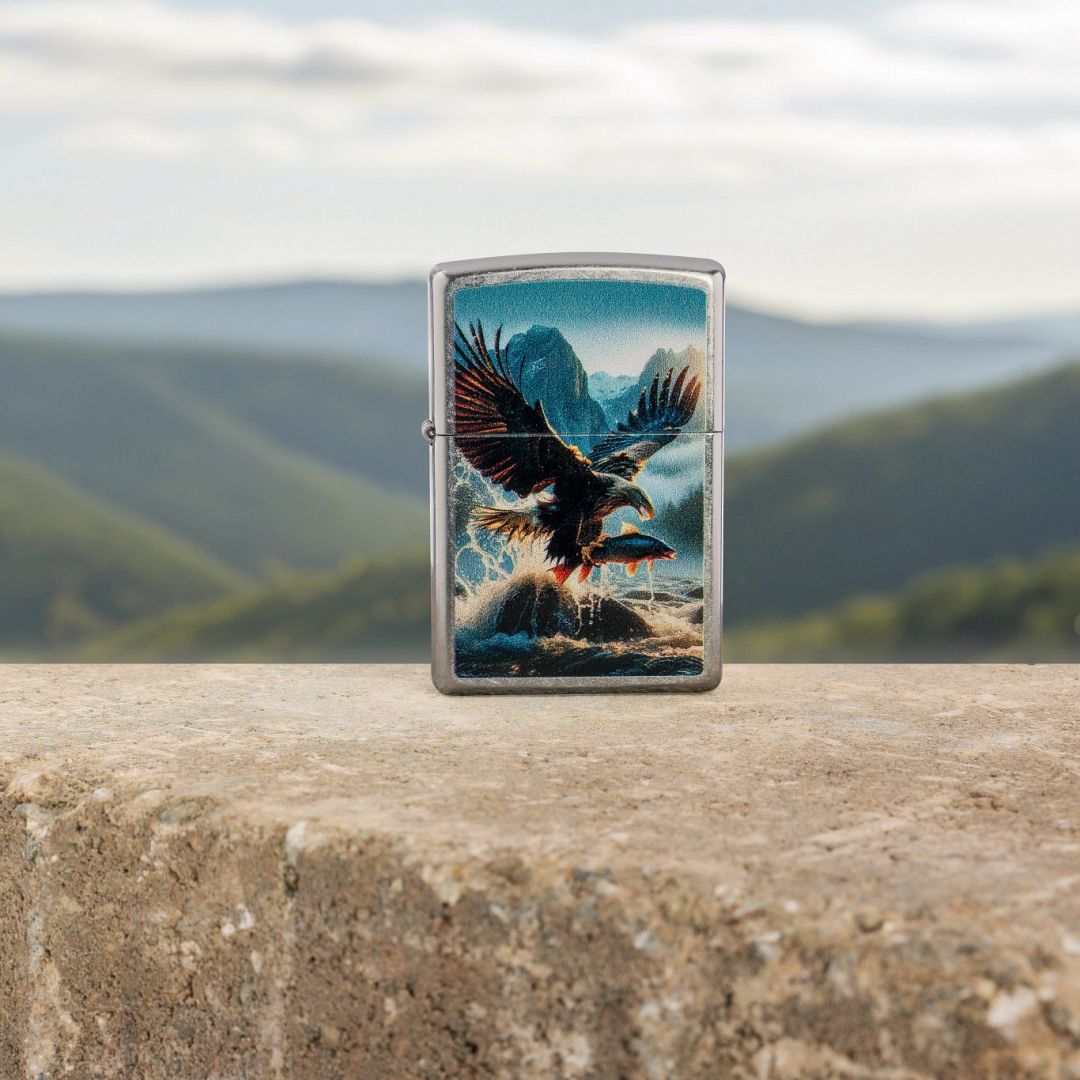 Zippo Catch of the Day Design Street Chrome Windproof Lighter
