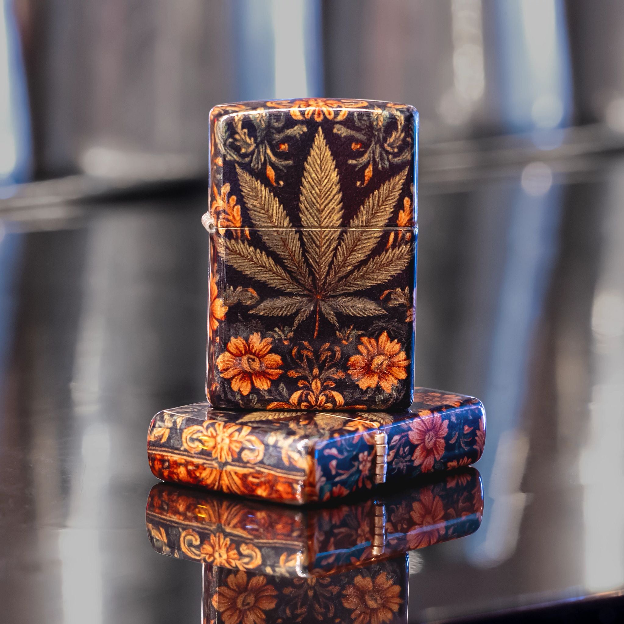 Zippo Cannabis Tapestry Design Tumbled Brass Windproof Lighter
