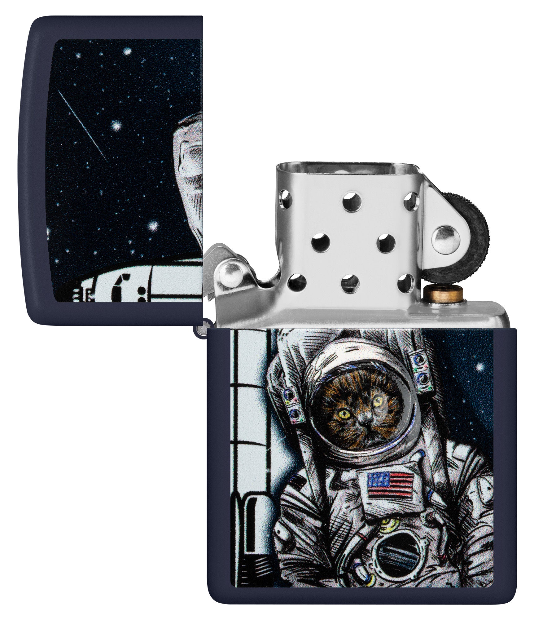 Zippo Space Kitten Design Navy Matte Windproof Lighter – Zippo USA