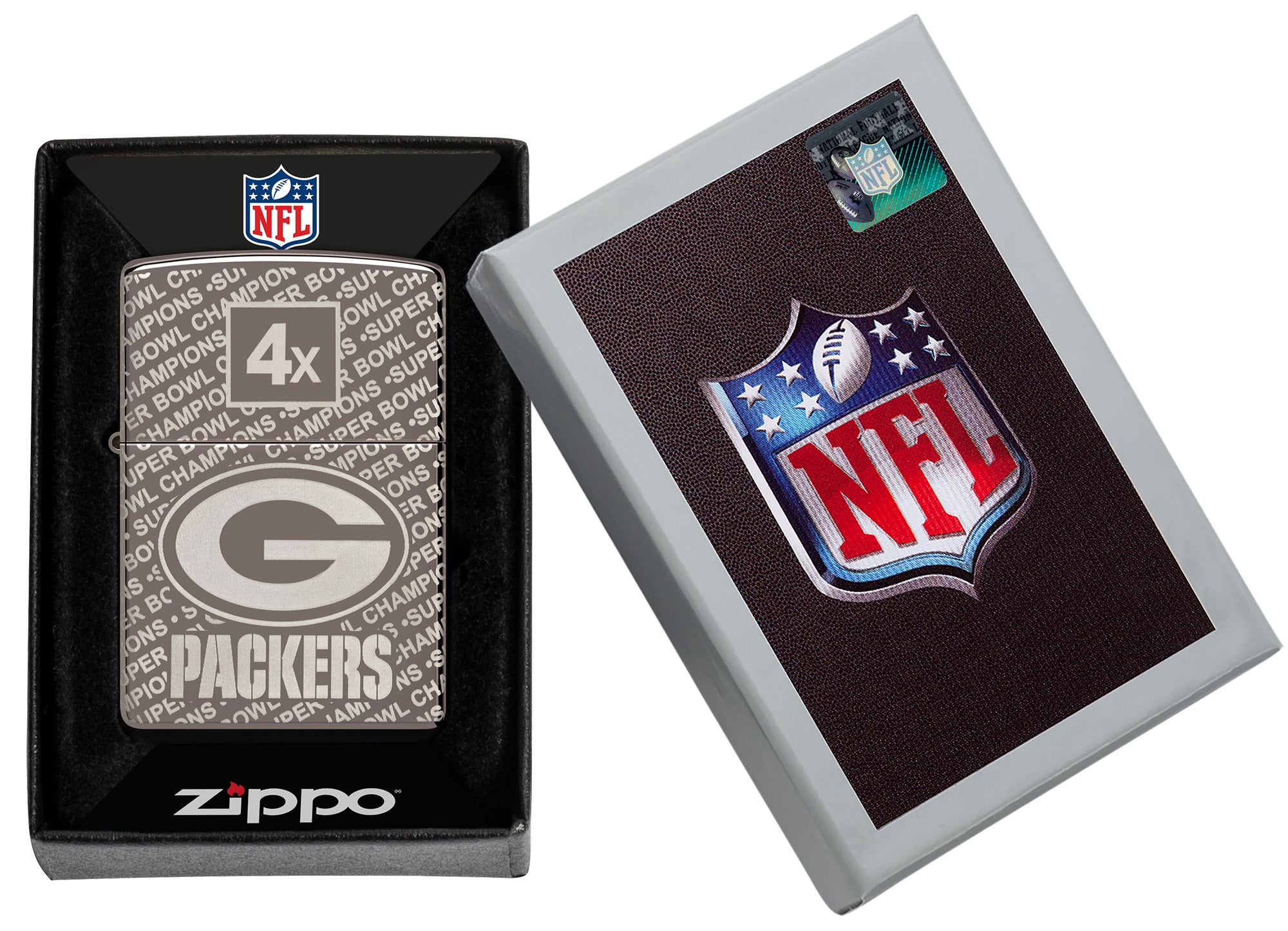 zippo NFL SUPER BOWL Championship 限定 Zippo NFL Green Bay Packers Super Bowl Commemorative Armor Black
