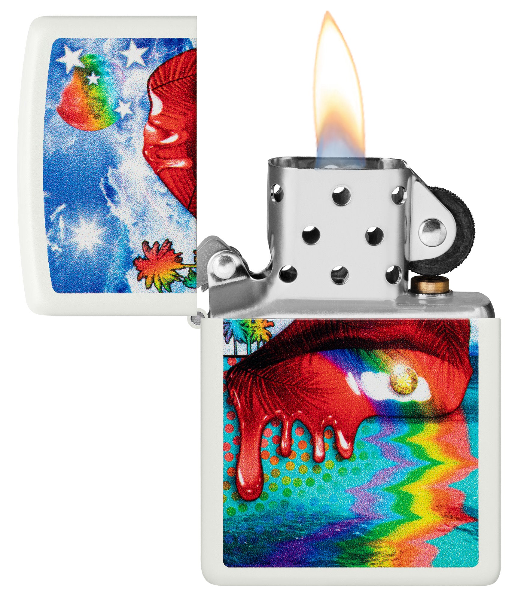 Zippo Gleaming Lips Design White Matte Windproof Lighter