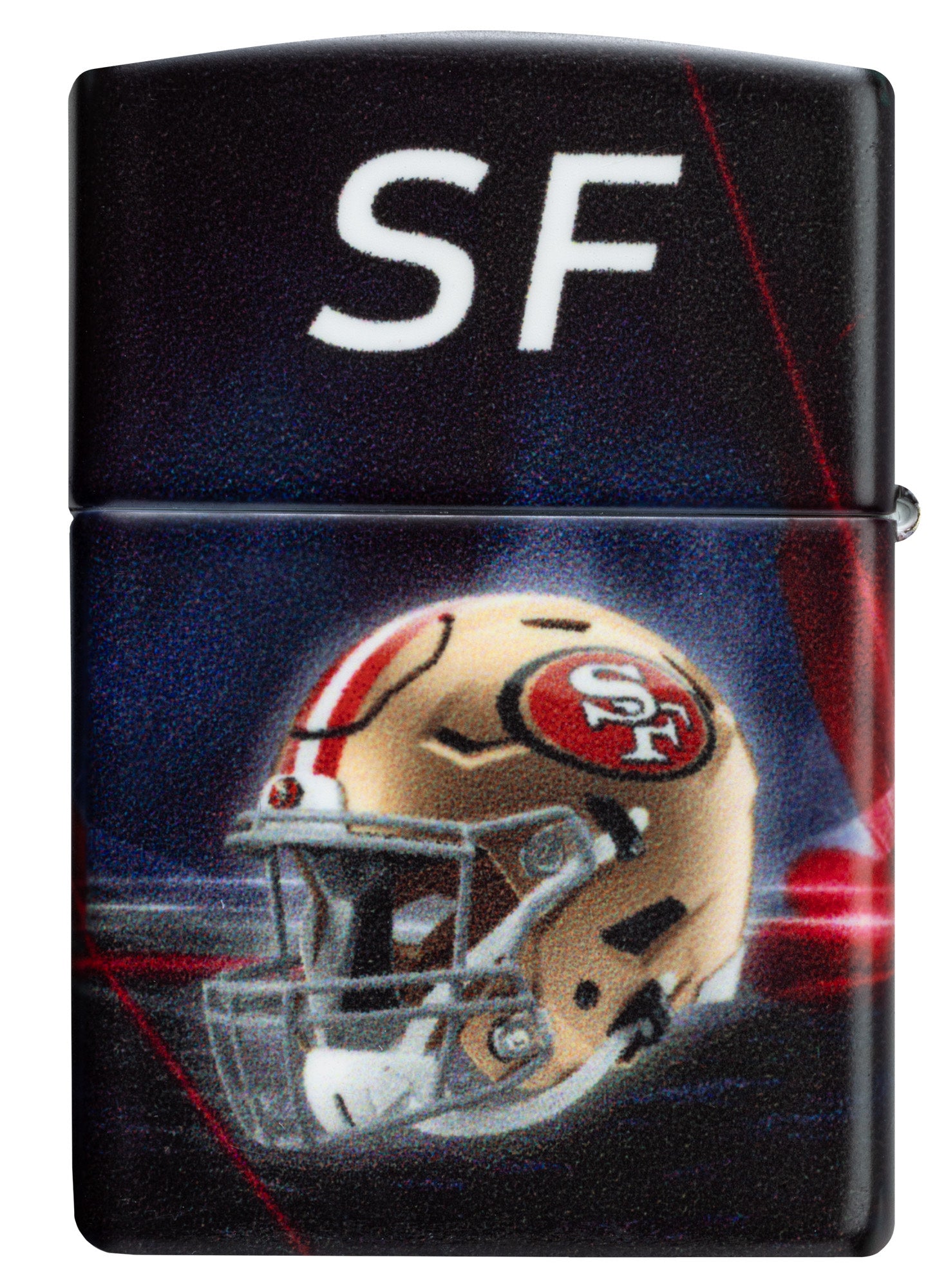 Back view of Zippo NFL San Francisco 49ers 540 Matte Windproof Lighter.