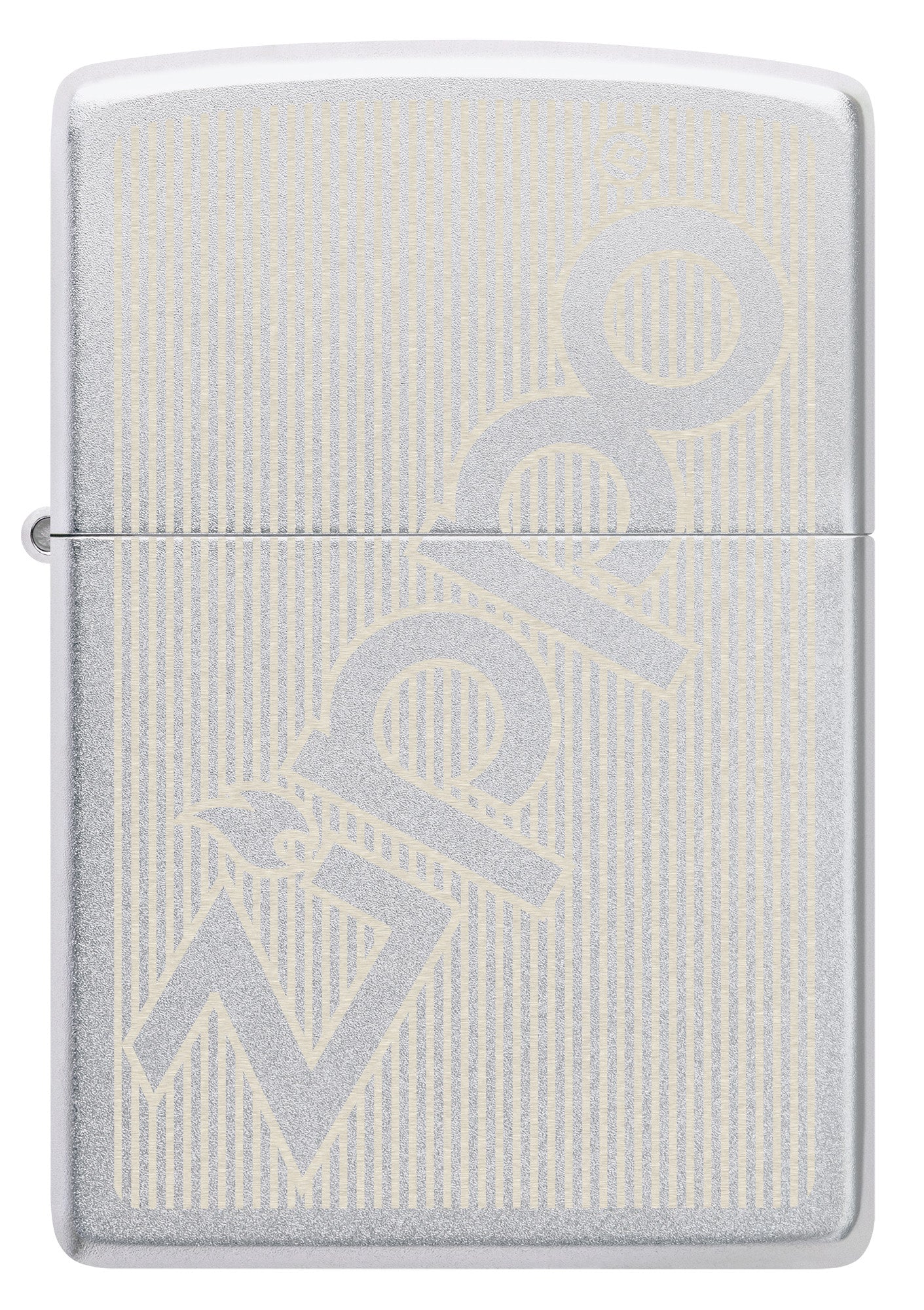 Front shot of Pinstripe Zippo Design Windproof Lighter.