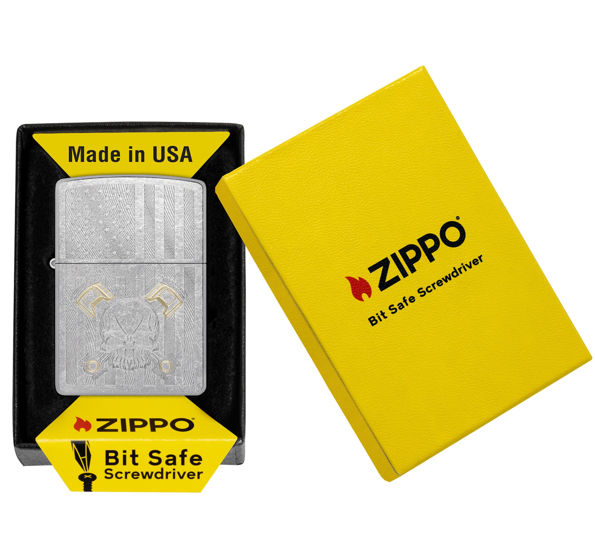 Zippo American Skull Bit Safe Design Windproof Lighter packaging