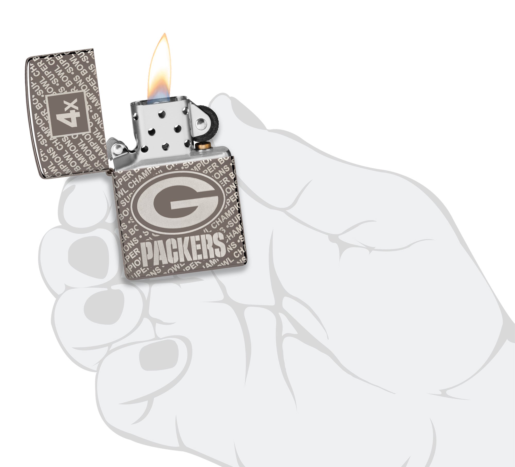 Zippo NFL Green Bay Packers Super Bowl Commemorative Armor Black