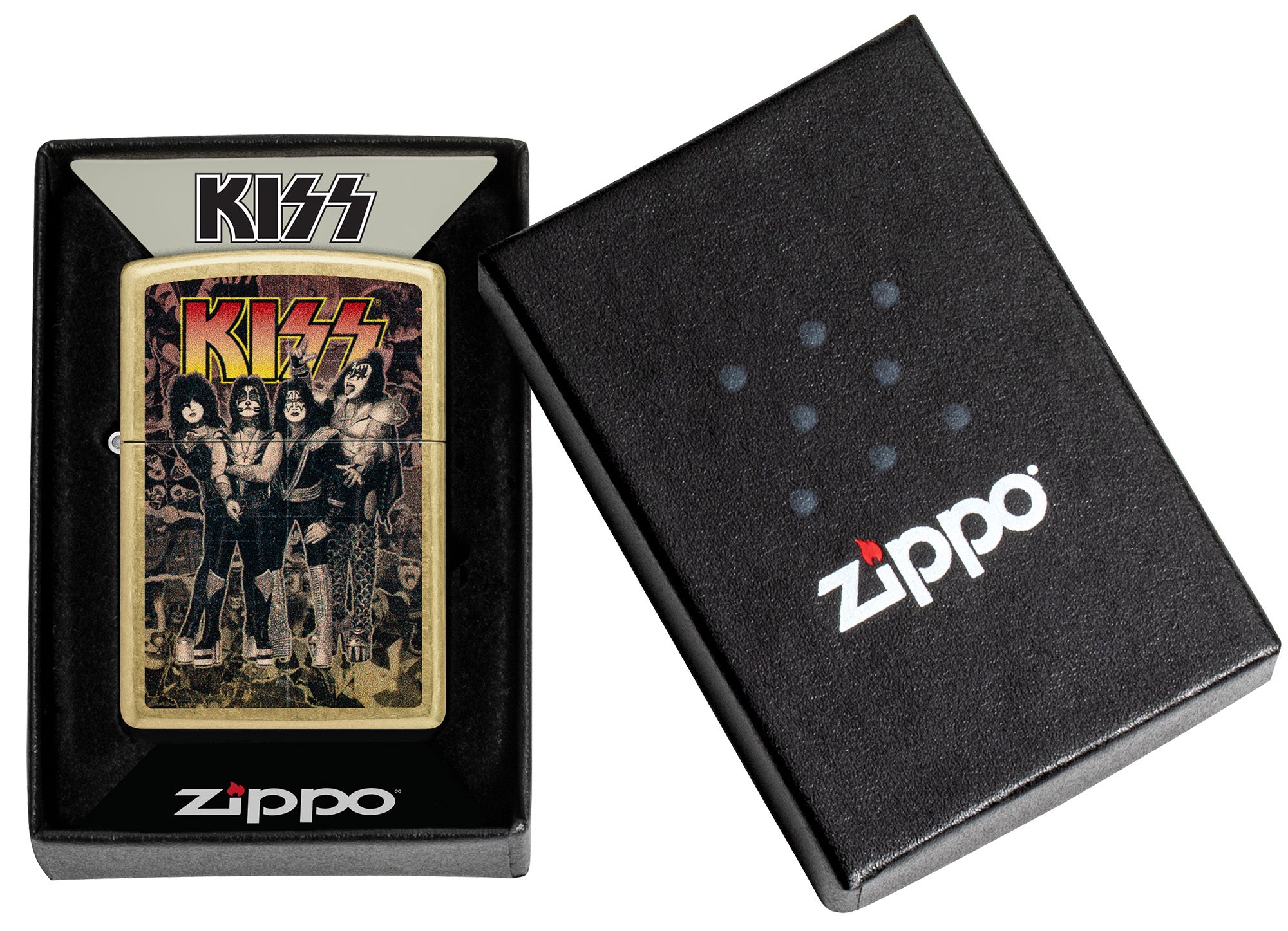 KISS オリジナルCDケース、1941年レプリカzippo Zippo KISS Poster Street Brass Windproof Lighter – Zippo USA