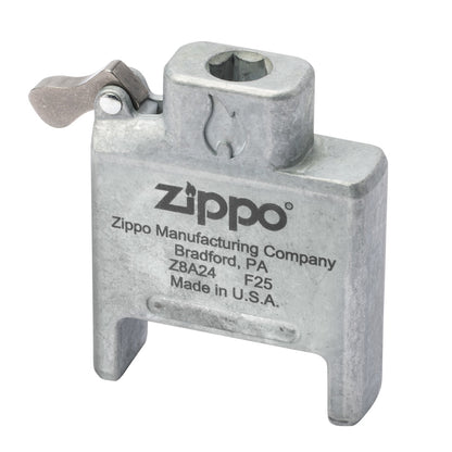 Zippo Bit Safe USA 4-in-1 Screwdriver Lighter Insert standing at a 3/4 angle empty.