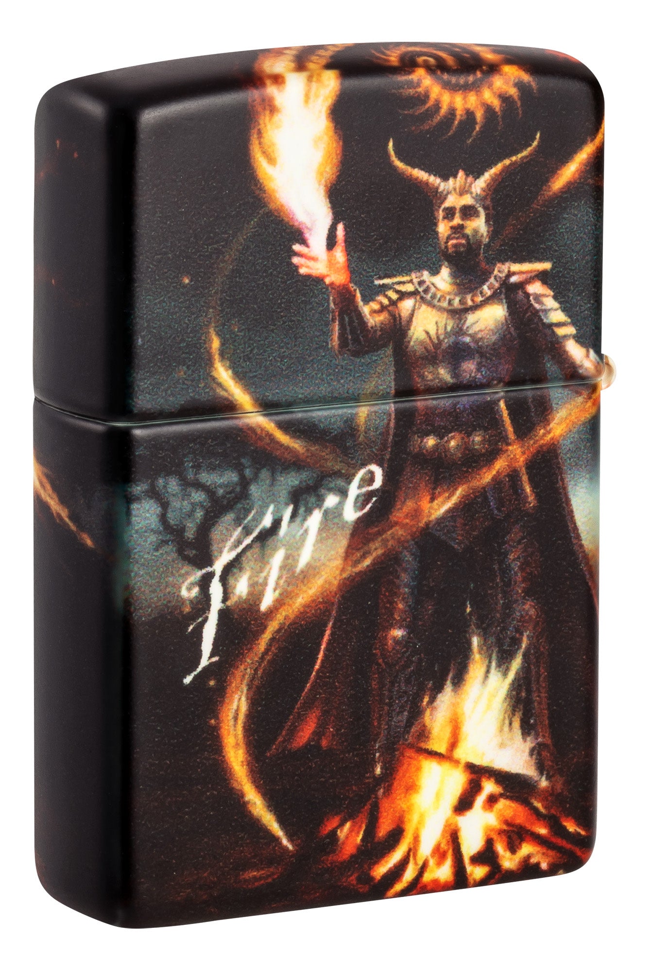 Back shot of Anne Stokes Fire Element 540 Color Windproof Lighter standing at a 3/4 angle.