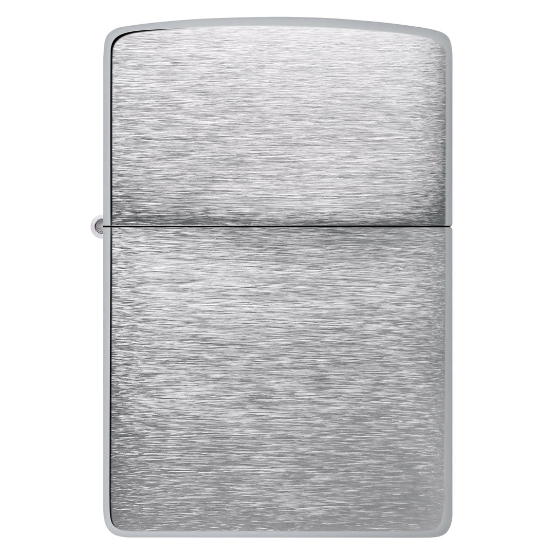 Front view of Armor® Brushed Chrome Windproof Lighter.
