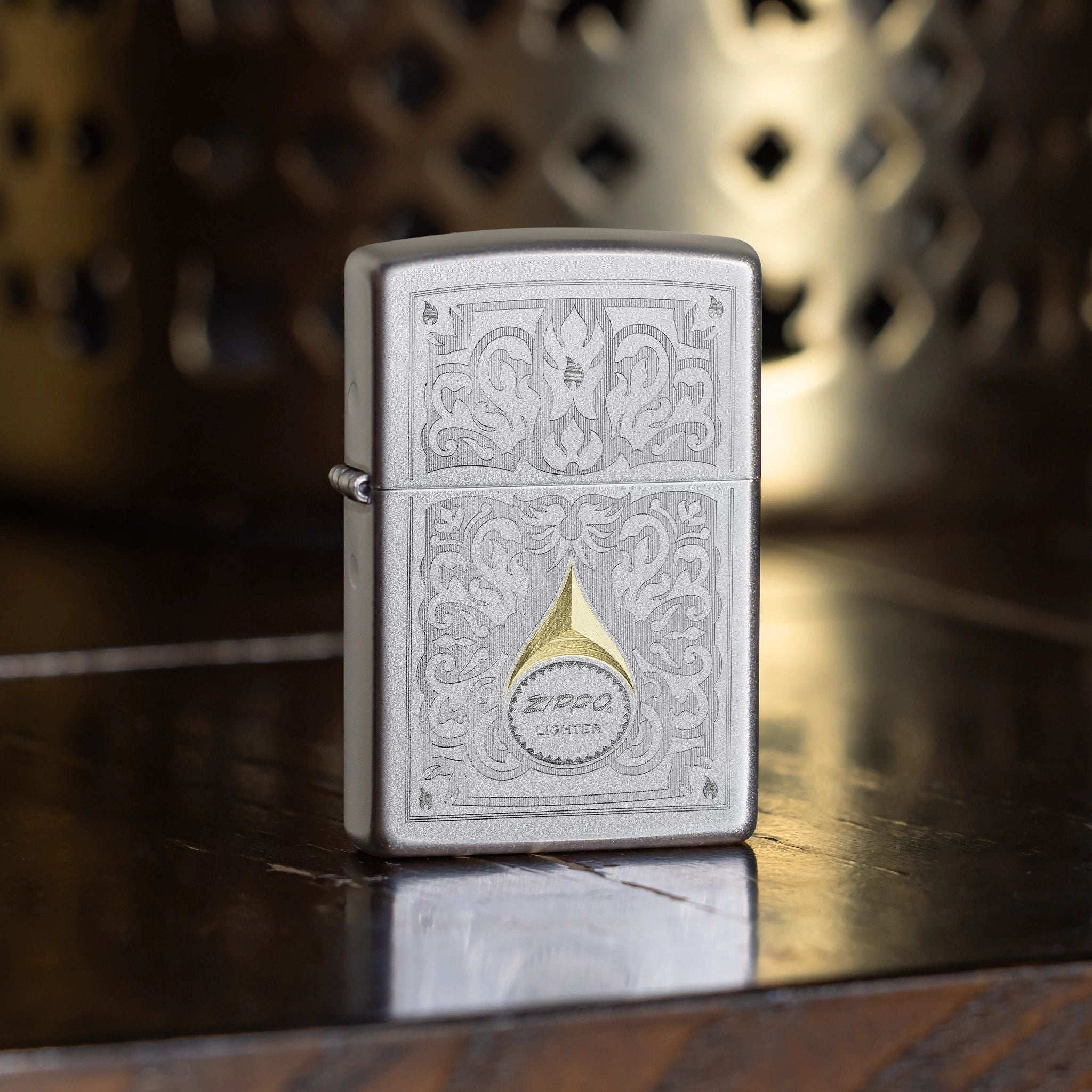 Zippo Vintage Filigree Design Satin Chrome Windproof Lighter