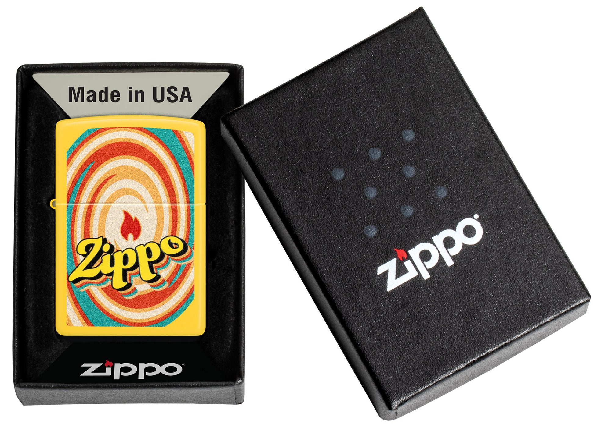 Zippo Swirls Design Sunflower Windproof Lighter in its packaging.