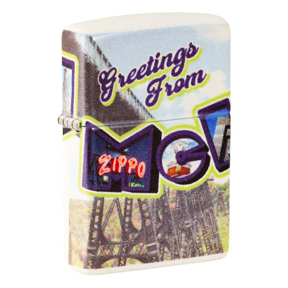 Front View of the SMS Exclusive: McKean County Postcard Design at 3/4 angle