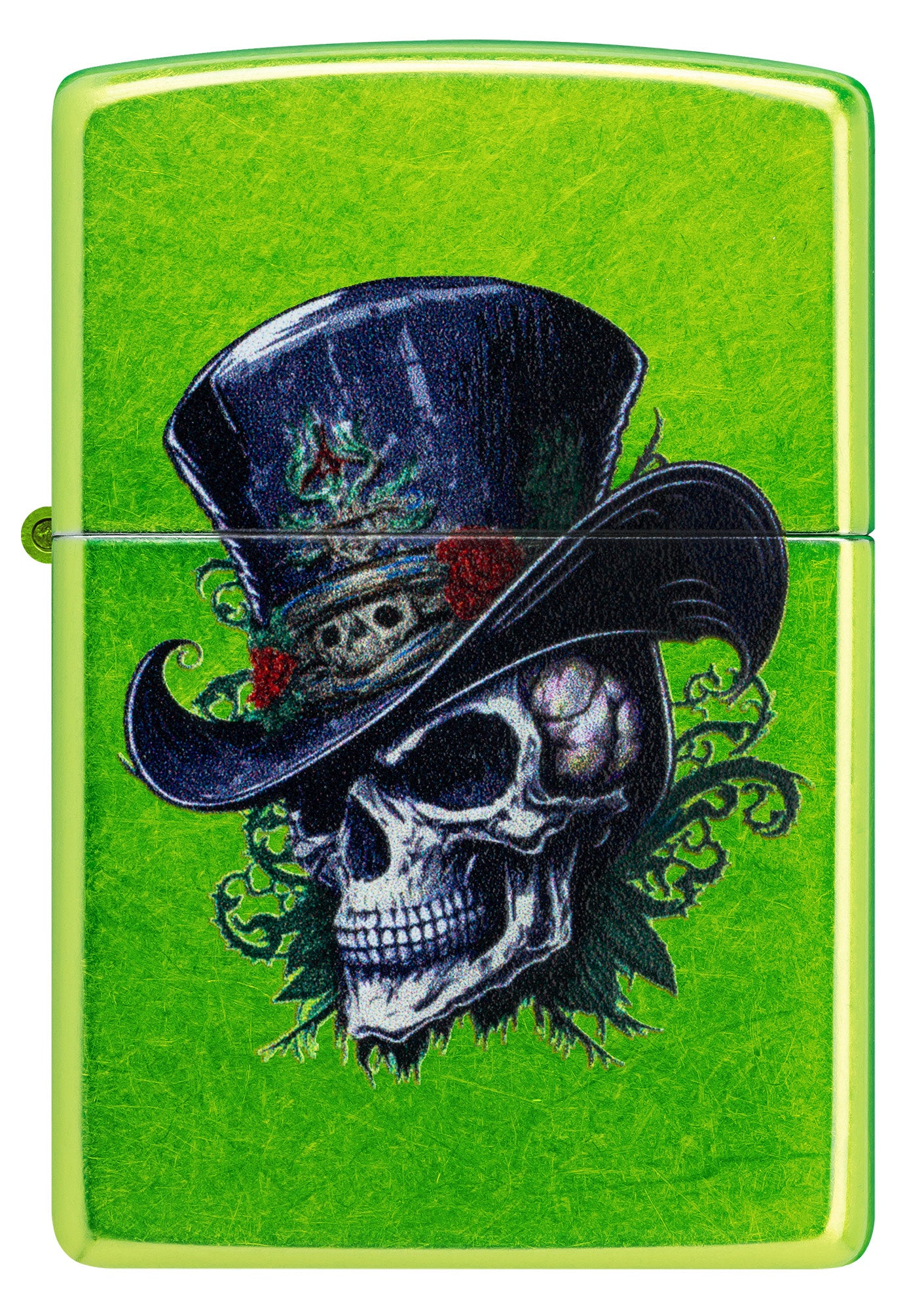 Front view of Zippo Steampunk Skeleton Design Lurid Windproof Lighter.