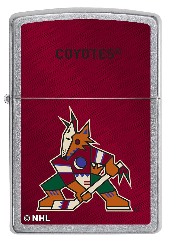 Front of NHL® Arizona Coyotes Street Chrome™ Windproof Lighter