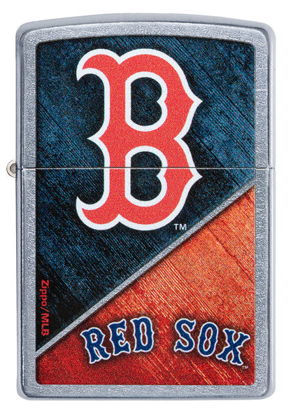 Front shot of MLB® Boston Red Sox™ Street Chrome™ Windproof Lighter.