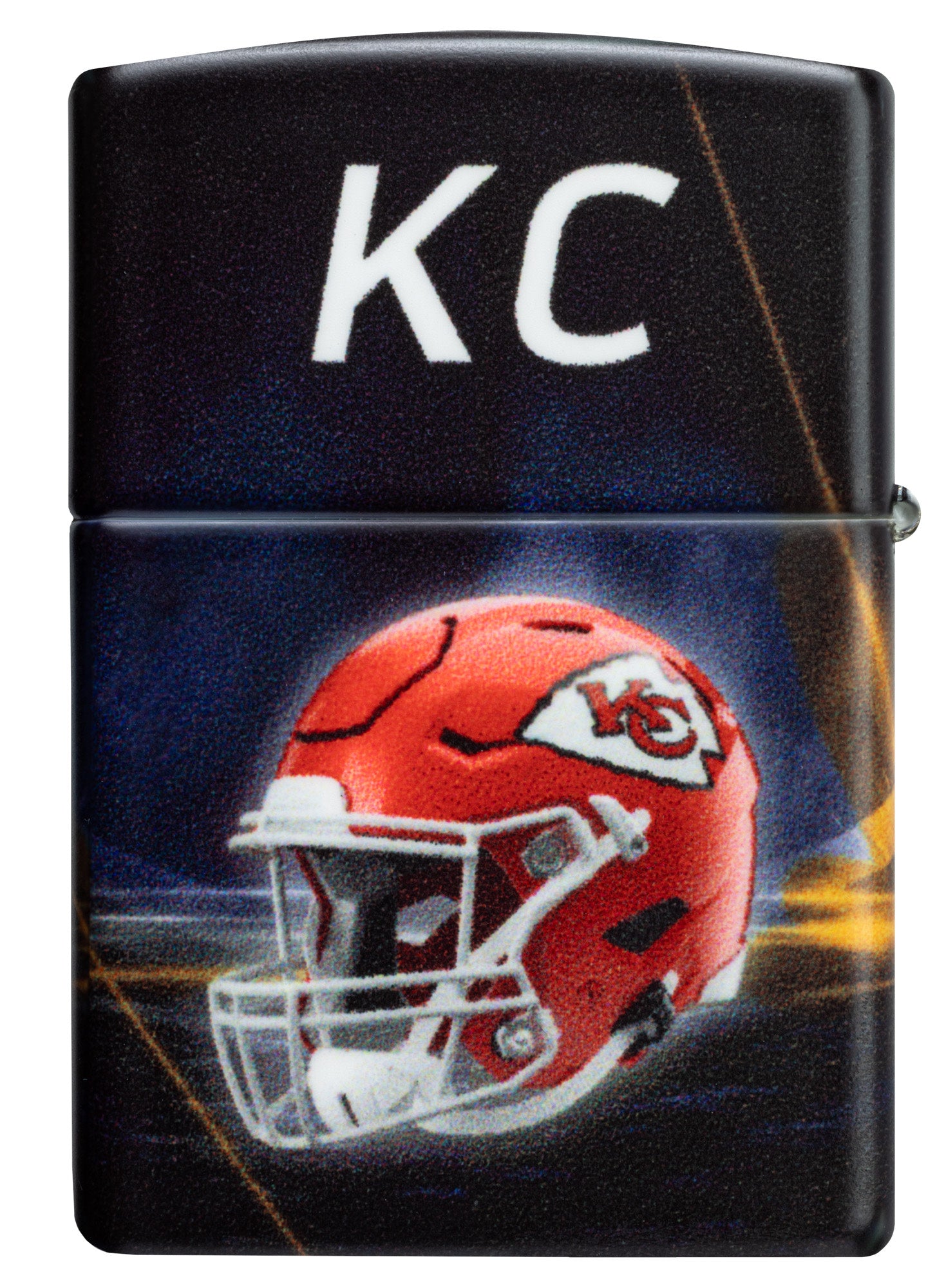 Back view of Zippo NFL Kansas City Chiefs 540 Matte Windproof Lighter.