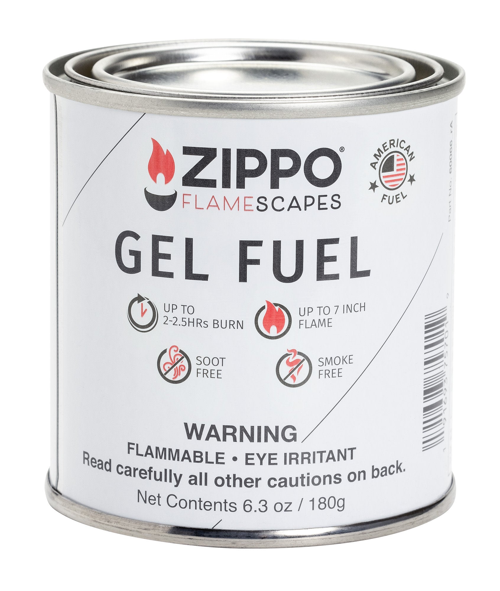 Front view of Zippo FlameScapes™ 180g Gel Fuel can.