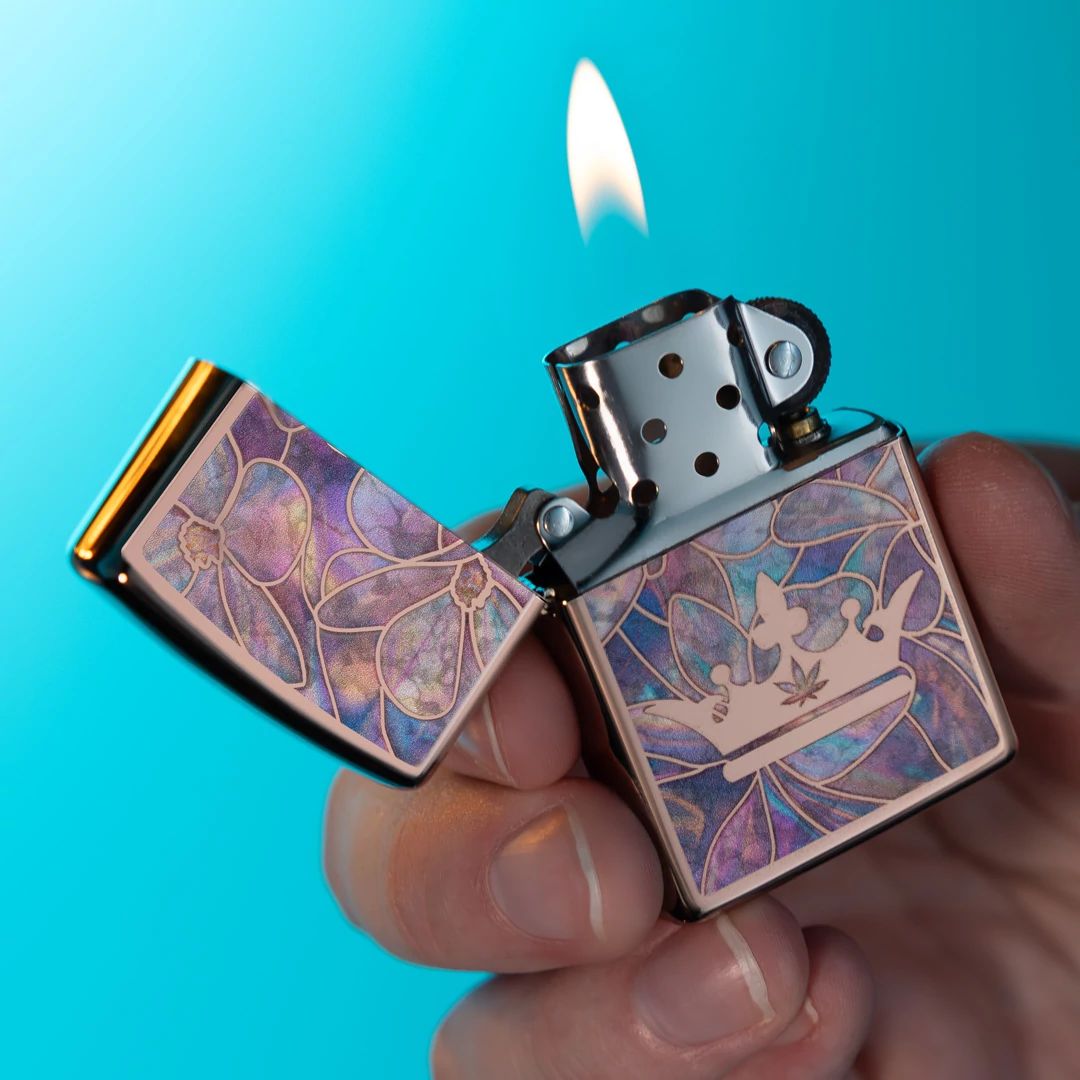 Zippo Queen of Bud Opal Crown Design High Polish Rose Gold