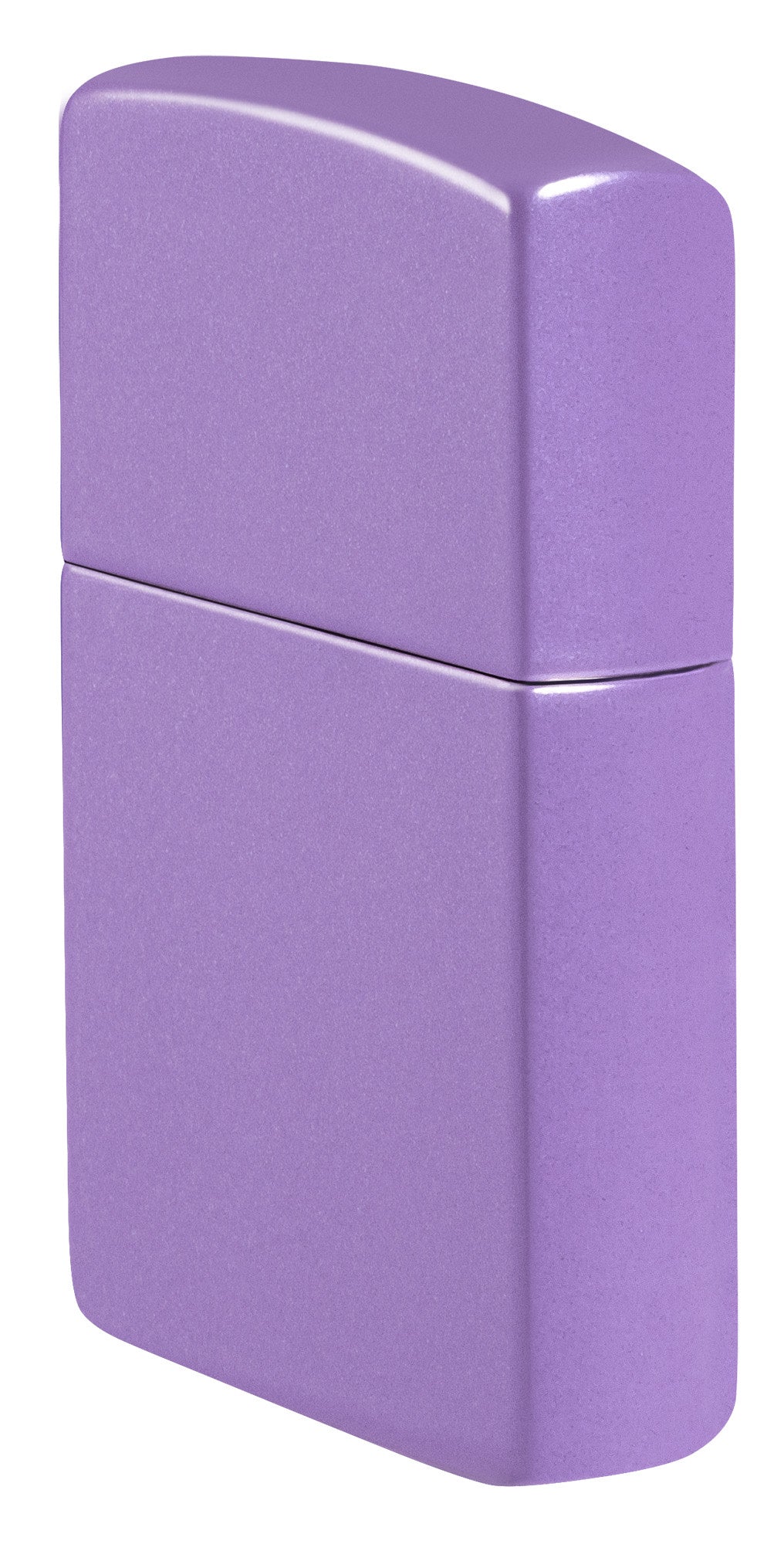 Angled shot of Zippo Classic Smoky Lavender Windproof Lighter showing the front and right sides of the lighter.