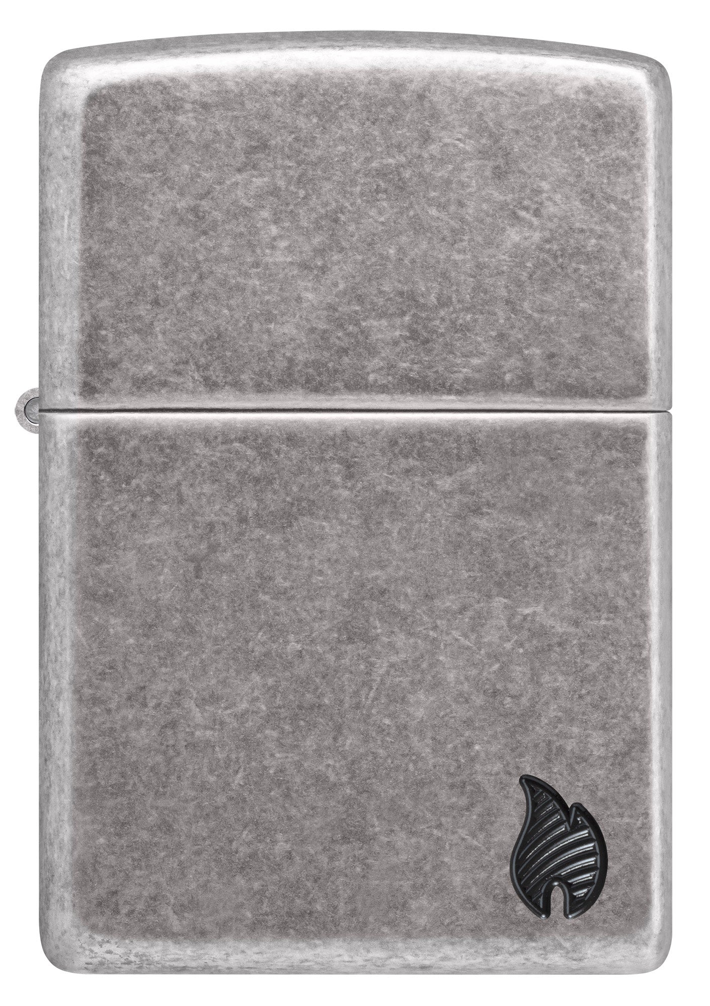 Front view of Zippo Armor® Series Flame Antique Silver Windproof Lighter