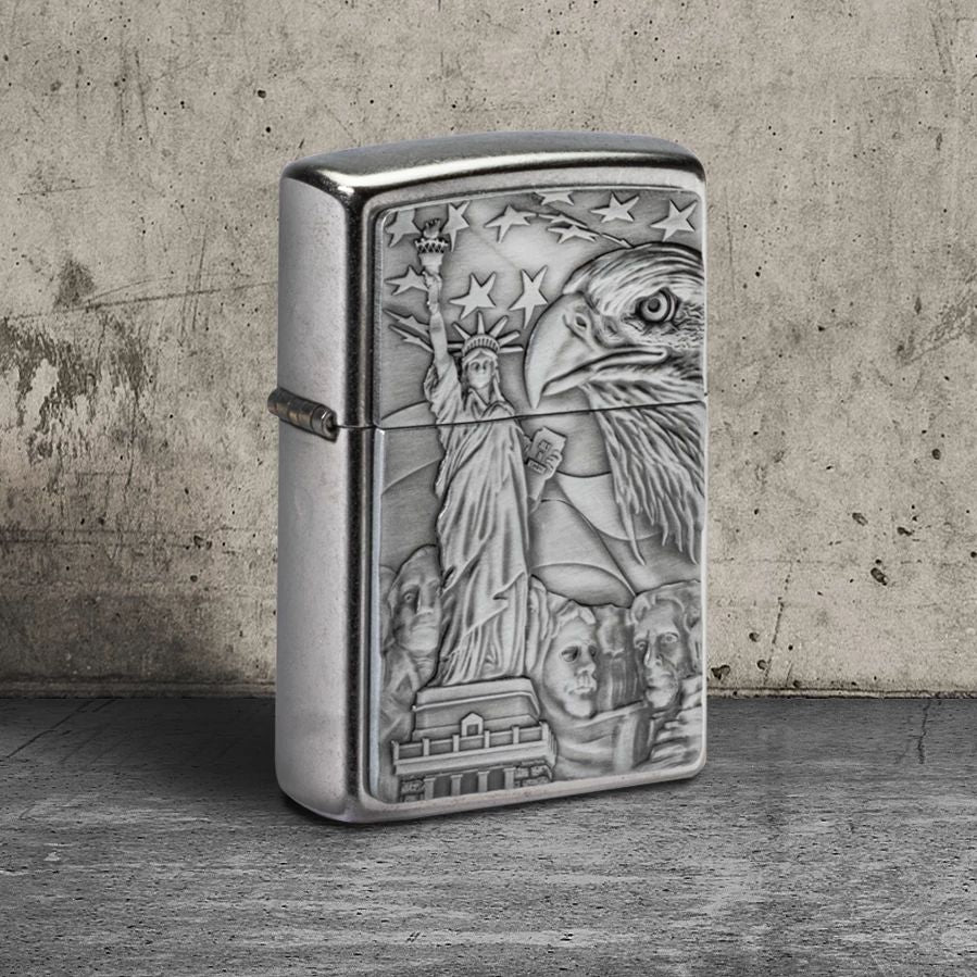 Zippo American Icons Emblem Street Chrome Windproof Lighter