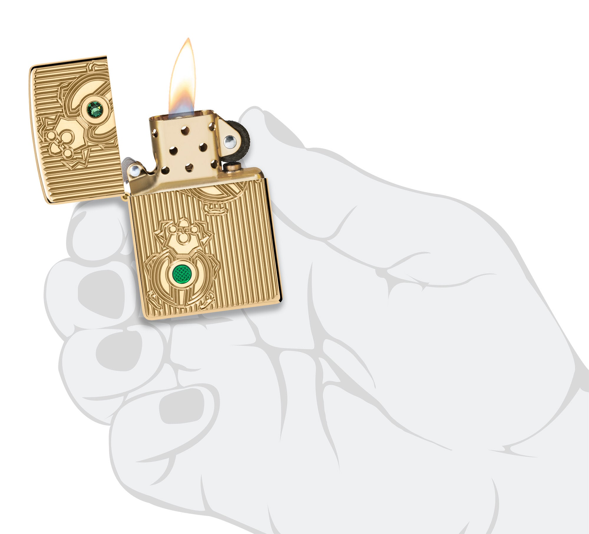 Zippo Bejeweled Beetle Design Armor® High Polish Brass Windproof