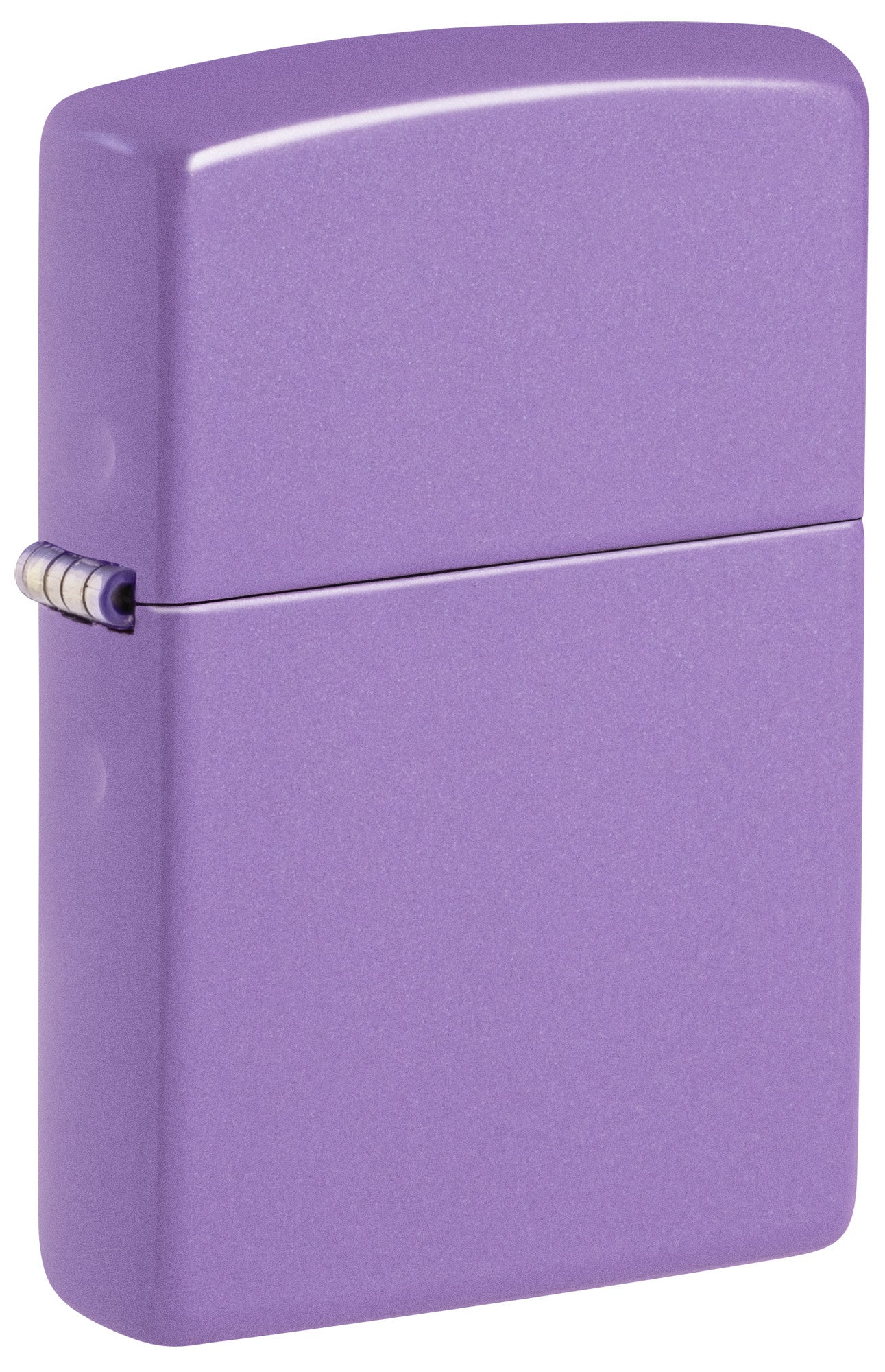 Front shot of Zippo Classic Smoky Lavender Windproof Lighter standing at a 3/4 angle.