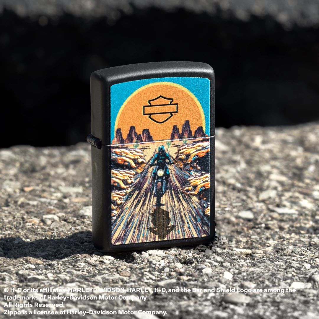 Zippo Harley-Davidson® Texture Print Design Black Matte Windproof