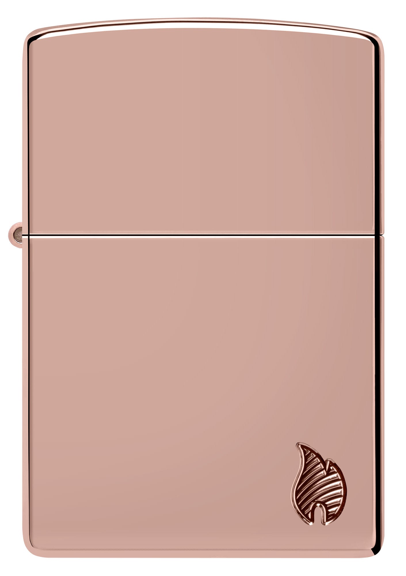 Front view of Zippo Armor® Series Flame High Polish Rose Gold Windproof Lighter.