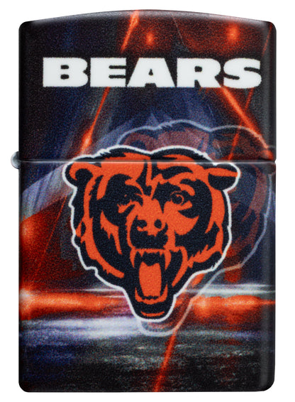 Front view of Zippo NFL Chicago Bears 540 Matte Windproof Lighter.