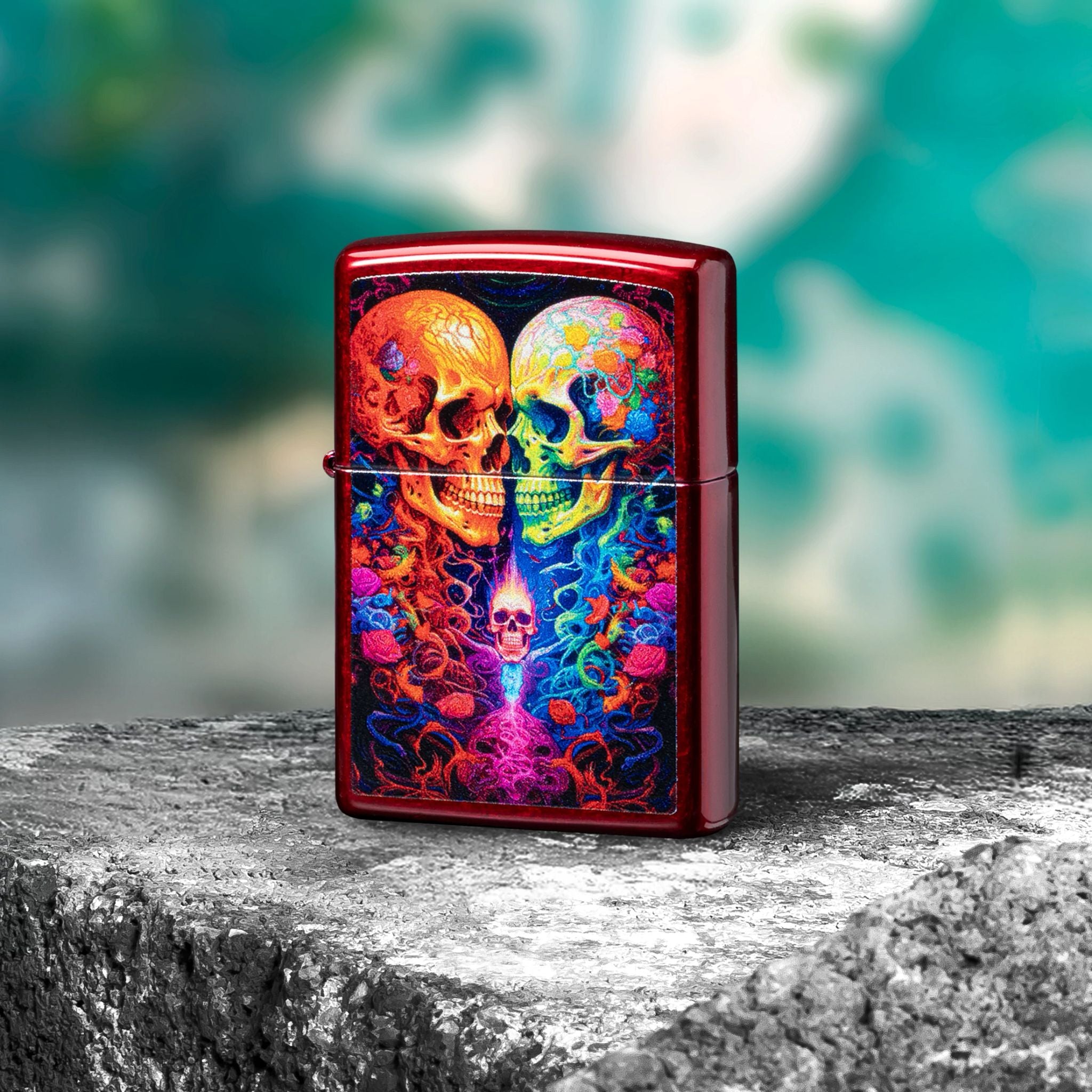 Zippo Candy Skulls Design Candy Apple Red Windproof Lighter