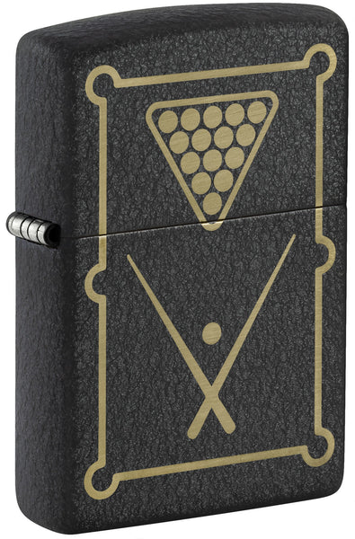 Zippo Billiards Design Black Crackle® Windproof Lighter