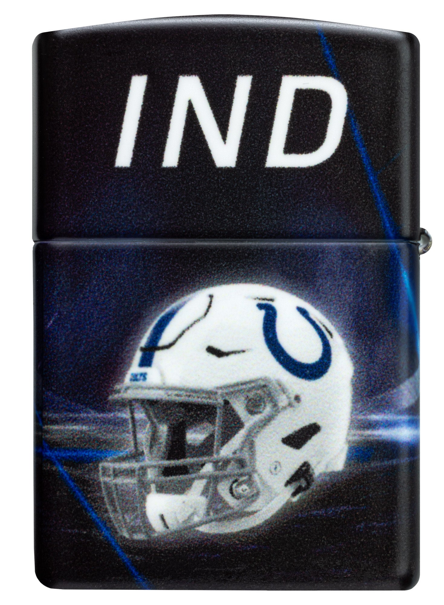 Back view of Zippo NFL Indianapolis Colts 540 Matte Windproof Lighter.