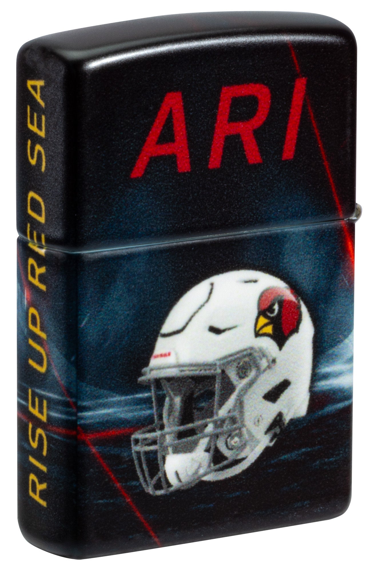 Back shot of Zippo NFL Arizona Cardinals 540 Matte Windproof Lighter standing at a 3/4 angle.