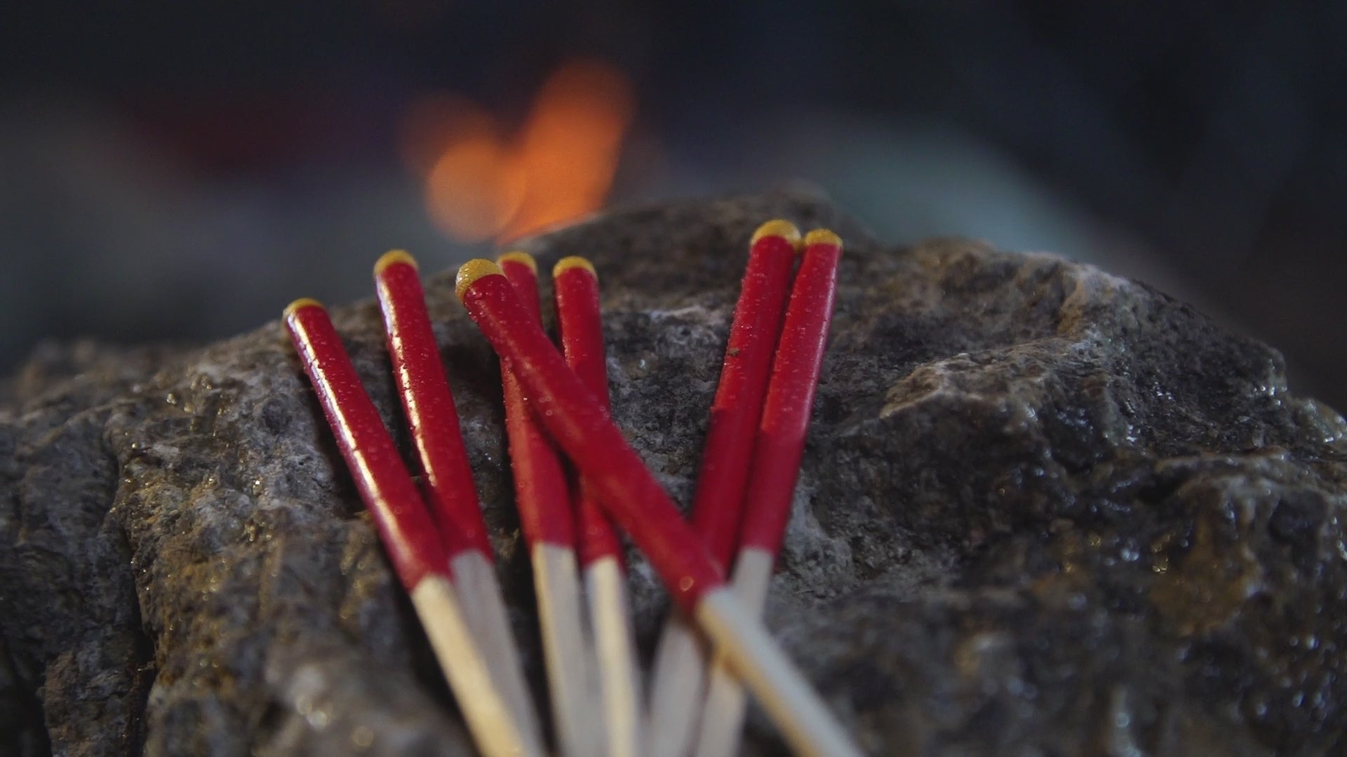 Load video: Video demonstrating the water and weatherproof properties of the Typhoon Matches.