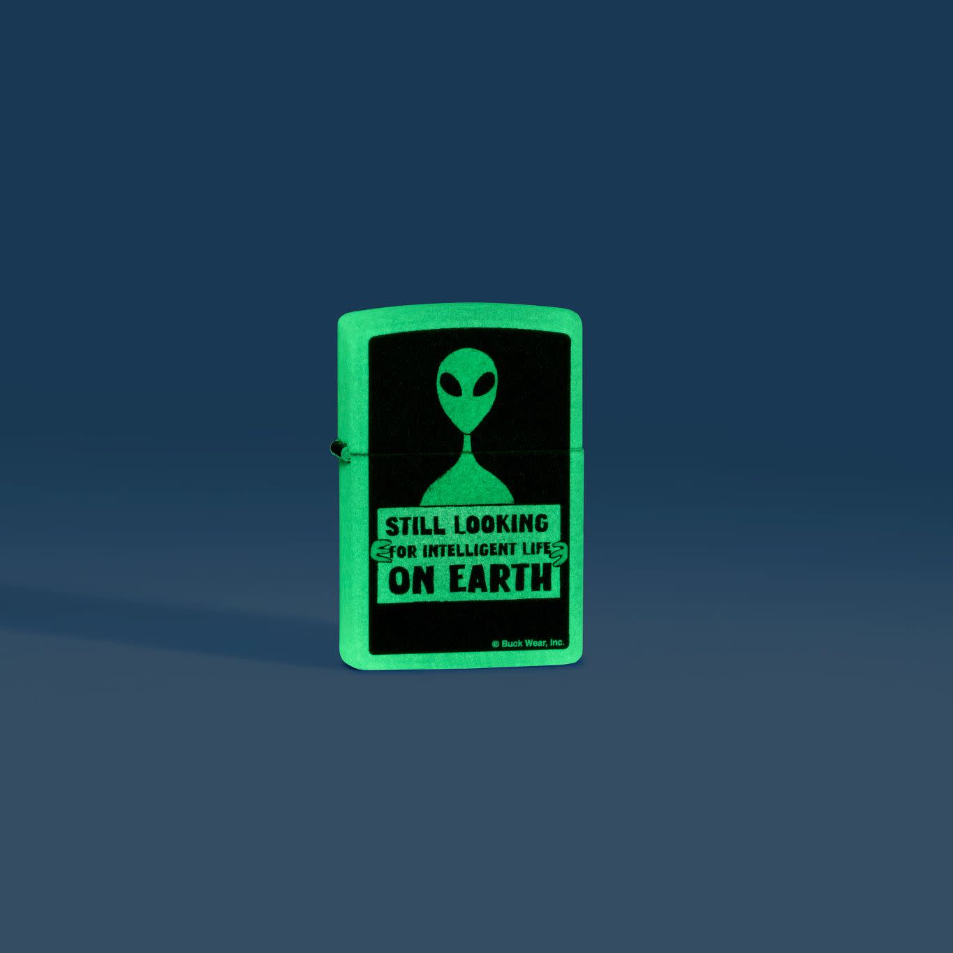 Zippo Buck Wear™ Alien Design Glow in the Dark Green Matte